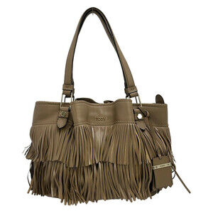 Tod's Gray Beige Leather Shoulder Bag #336536T64B